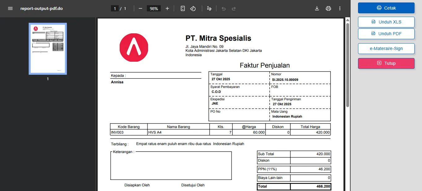 menambahkan logo di faktur penjualan